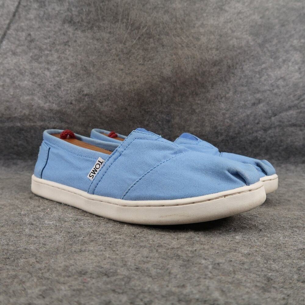 Toms Shoes Youth 4 Slip On Flat Loafer Alpargatas Cornflower Blue Active Casual